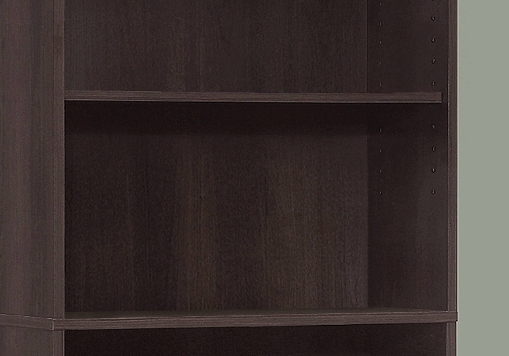 Angle. TinyHomie - Bookshelf Bookcase 6 Tier 72in H Brown Laminate Transitional - Espresso.