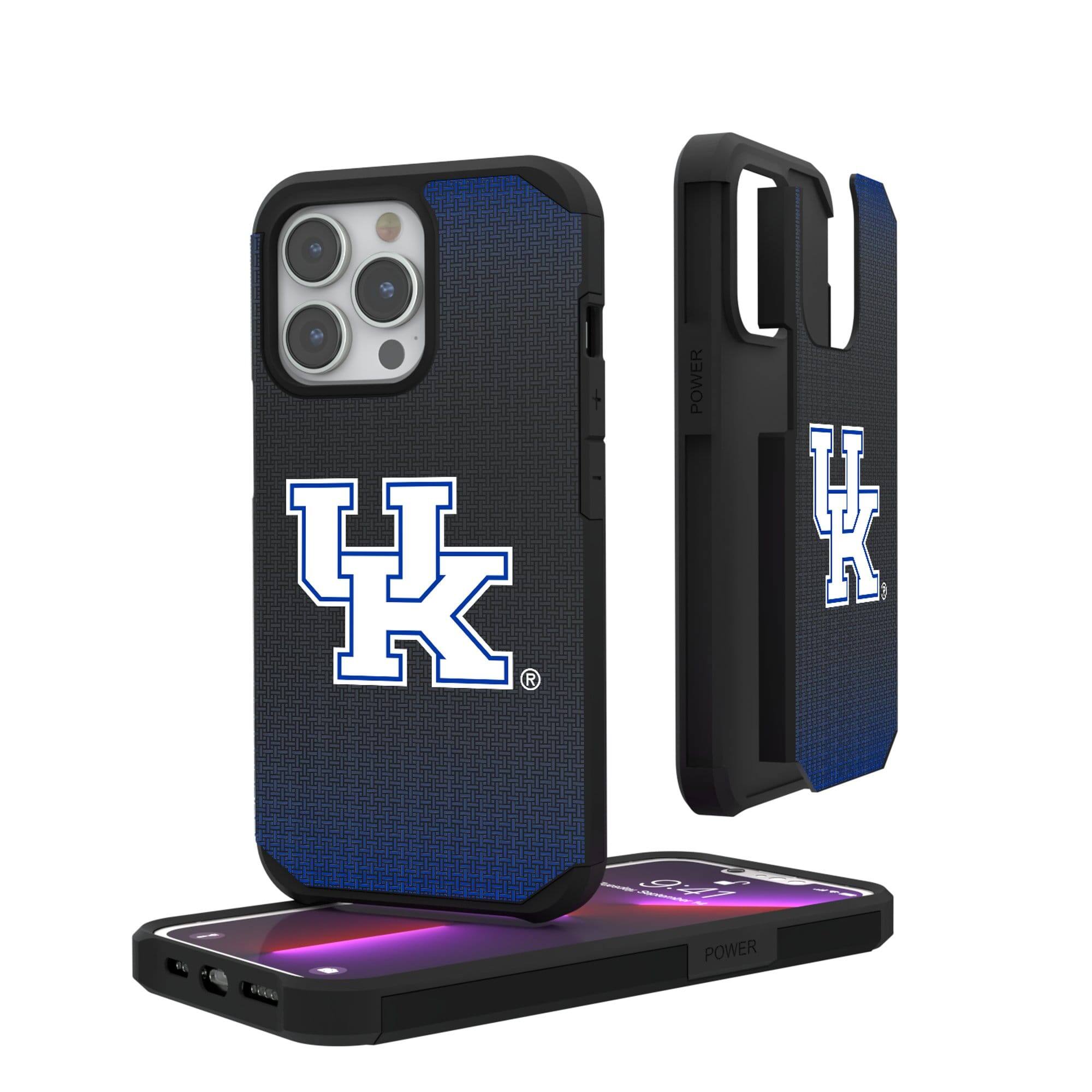Keyscaper - NCAA - Kentucky Wildcats Linen Logo iPhone Rugged Case - 15 - Black