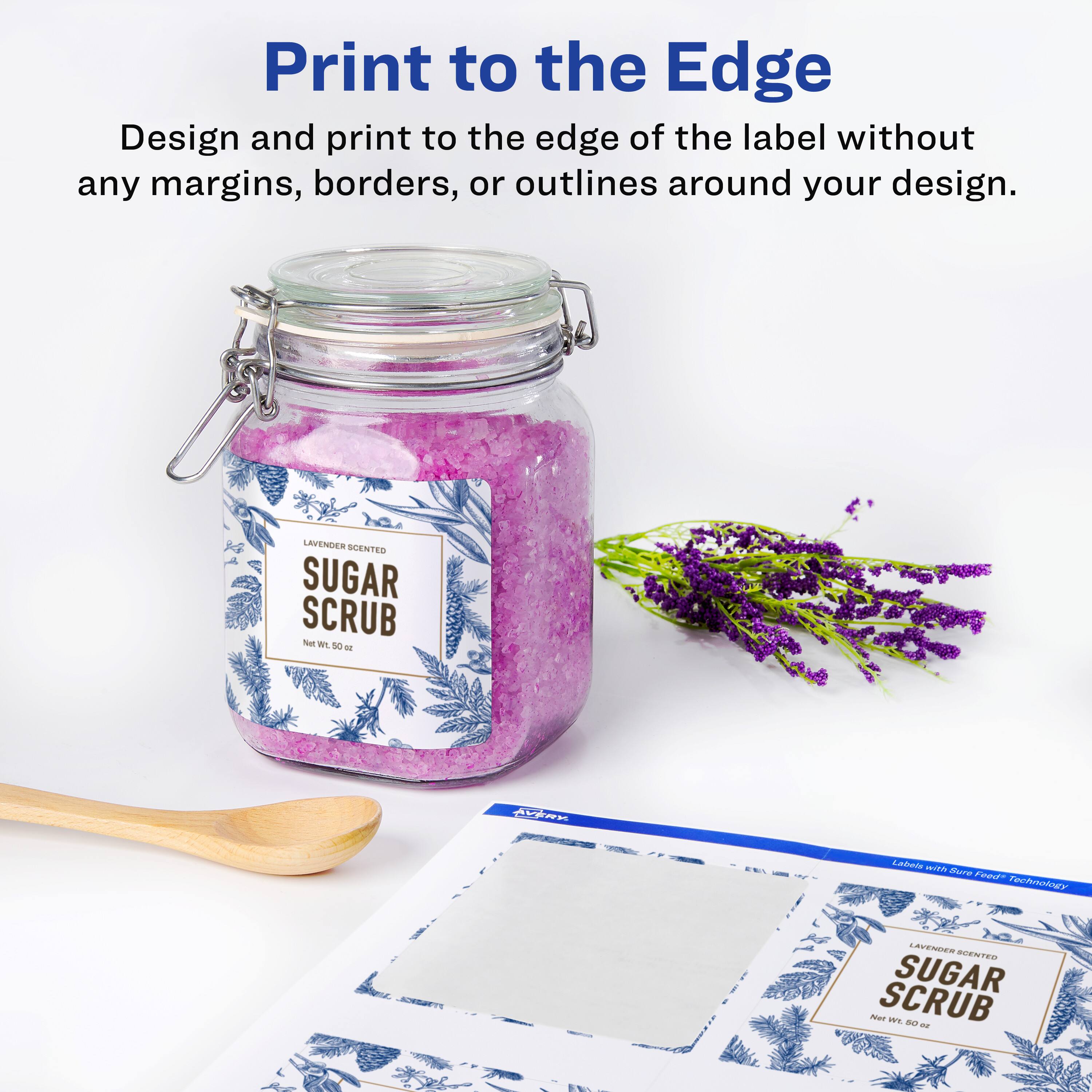 Print to the Edge

Design and print to the edge of the label without any margins, borders, or outlines around your design.