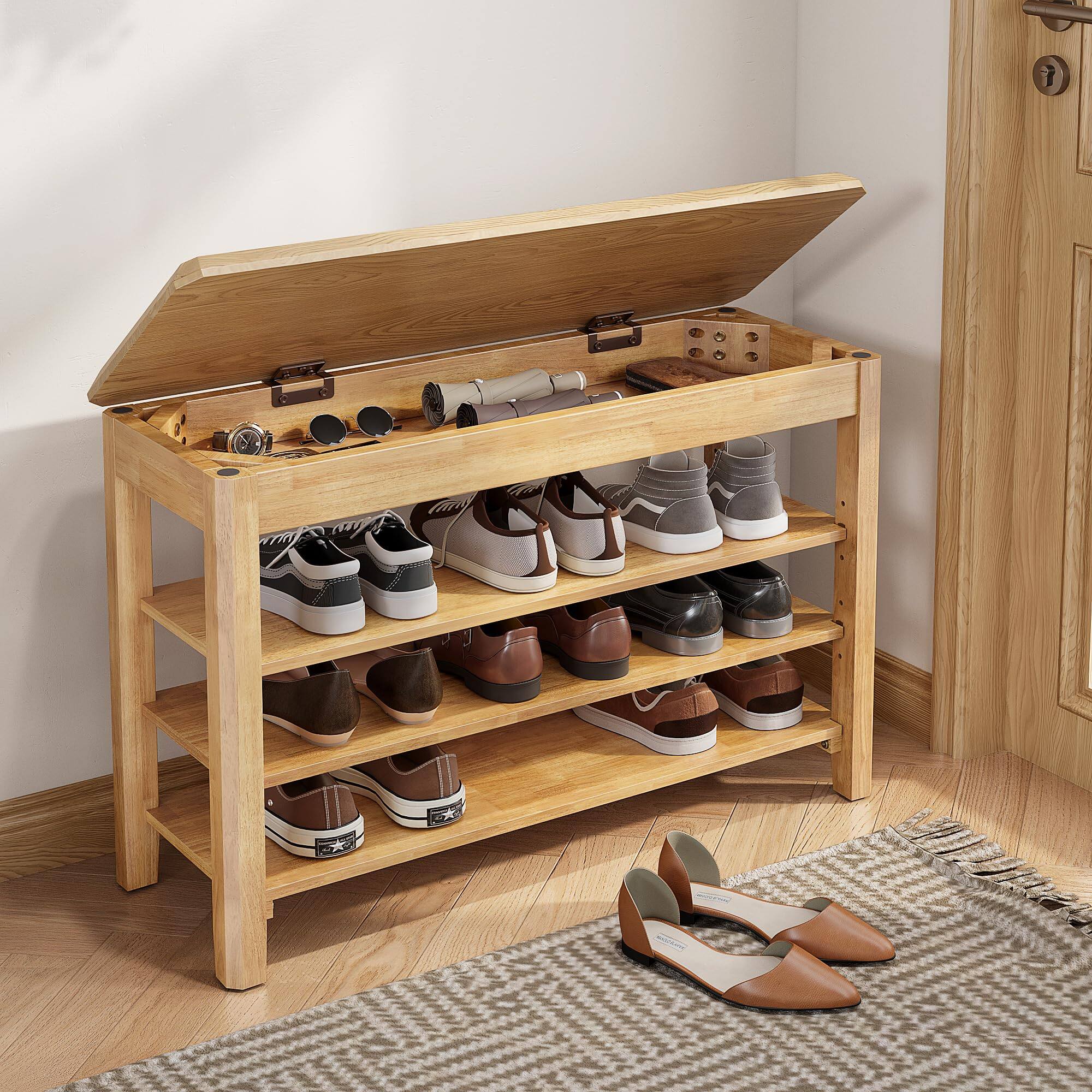 Natural-3 Tier(wood) 31.5"W x 11.8"D x 20.5"H