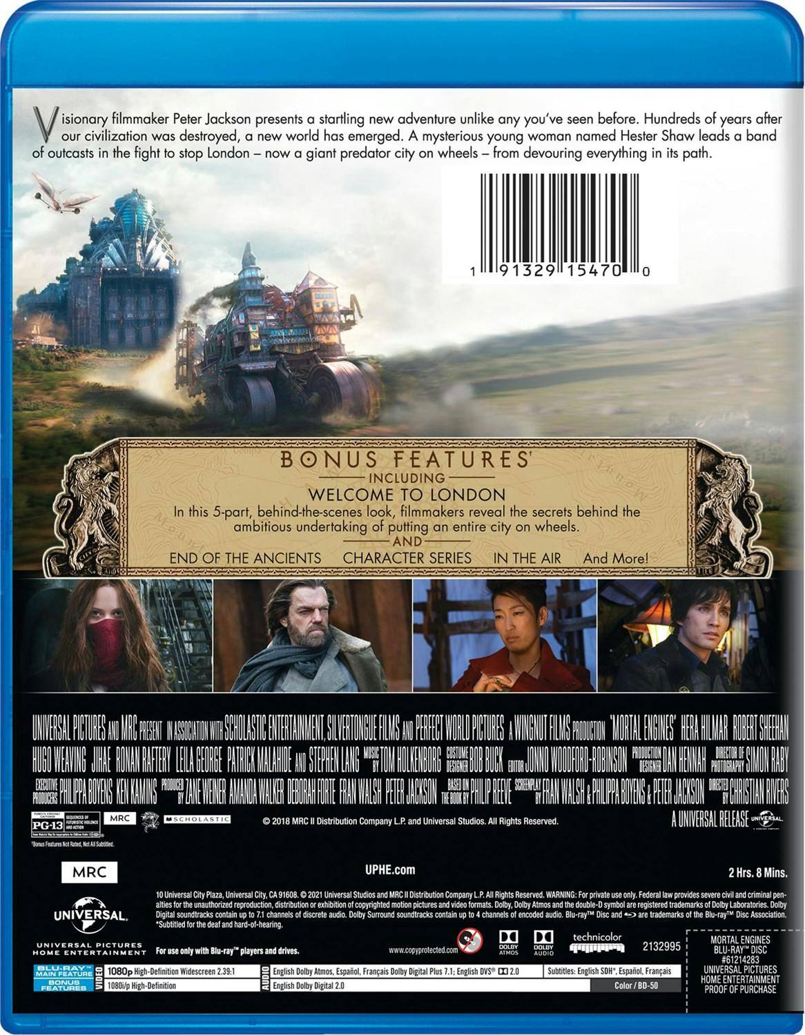 Back. Mortal Engines (Blu-ray New Box Art) [Blu-ray].