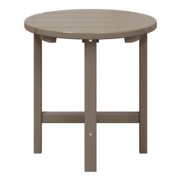 WestinTrends - Dylan Adirondack Round Outdoor Side Table - Weathered Wood