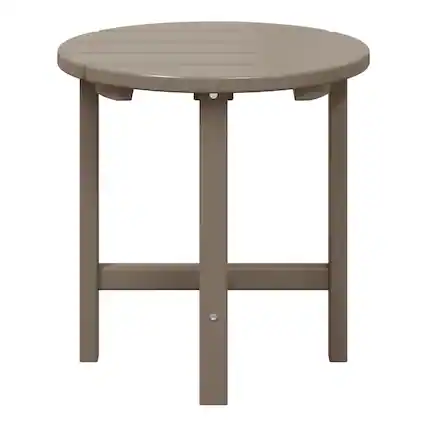 Front. WestinTrends - WestinTrends Dylan Adirondack Round Outdoor Side Table - Weathered Wood.