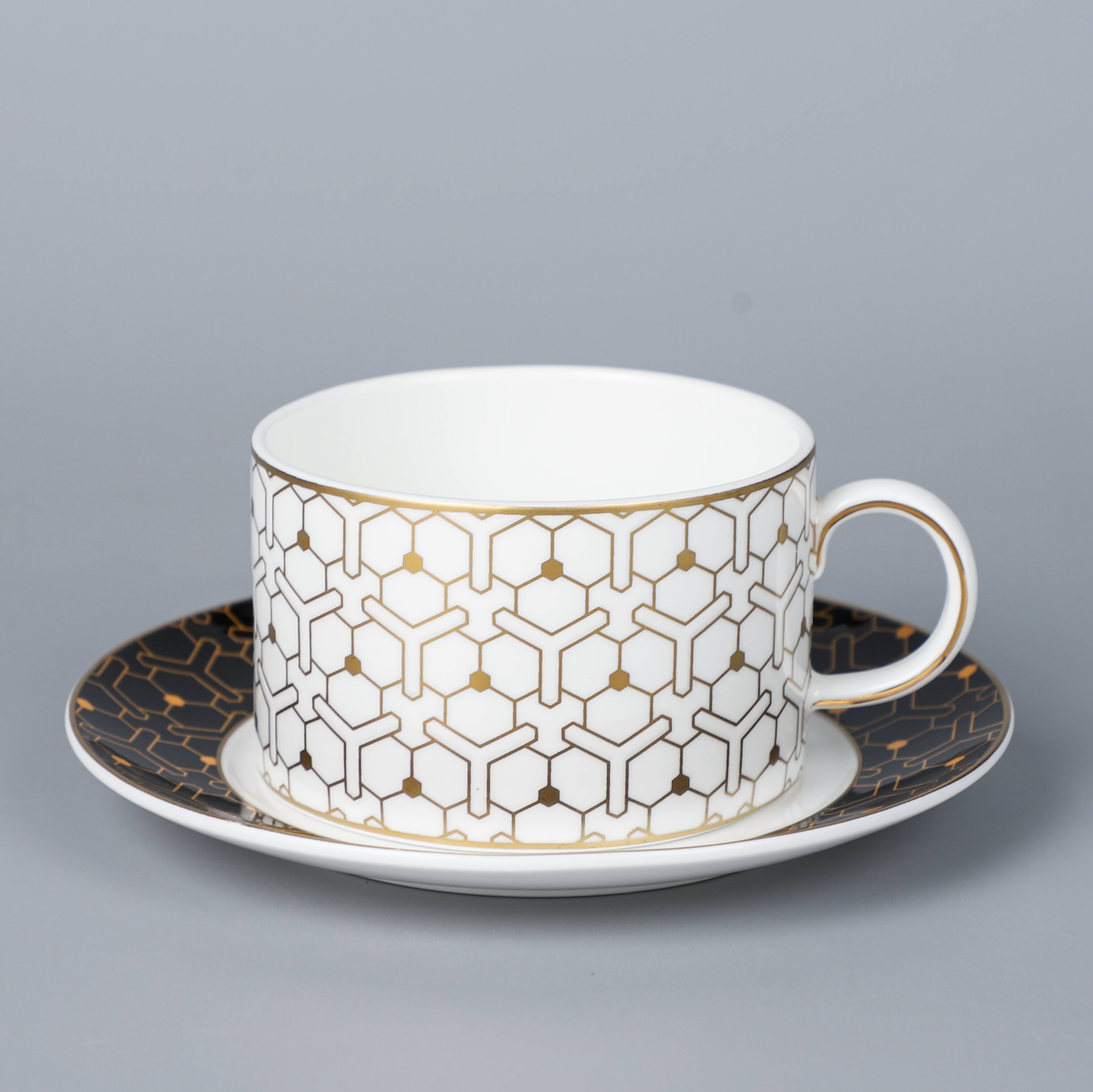 Left. Jiallo - The Whispers of Elegance Tea Service Collection - 220 cc tea cup set - Multi Color.