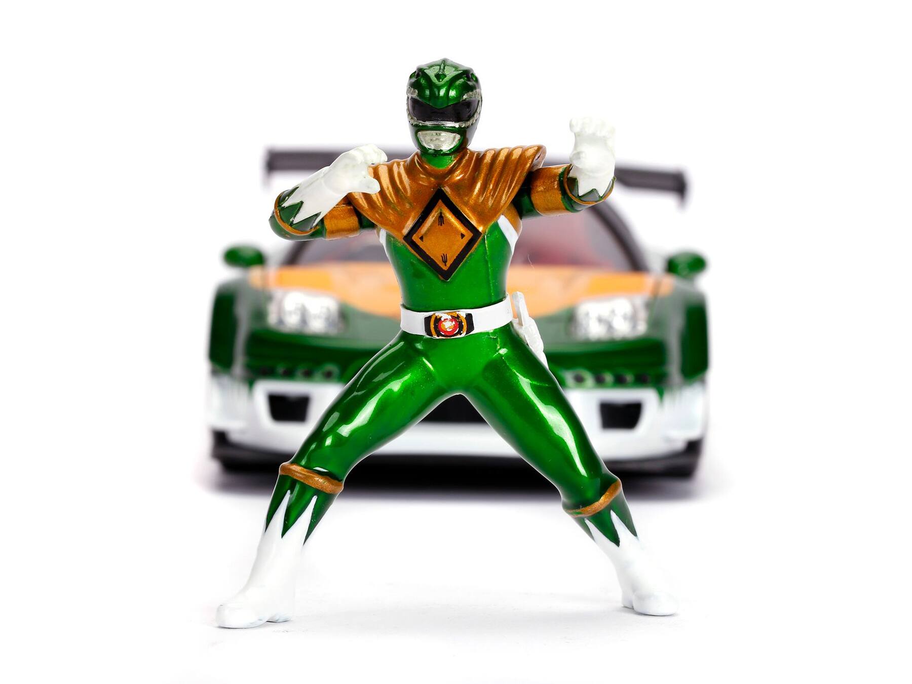 Alt View 4. Jada - 2002 Honda NSX Type-R Japan Spec (RHD) and Green Ranger Diecast Figurine "Power Rangers" 1/24 Diecast Model Car by Jada.