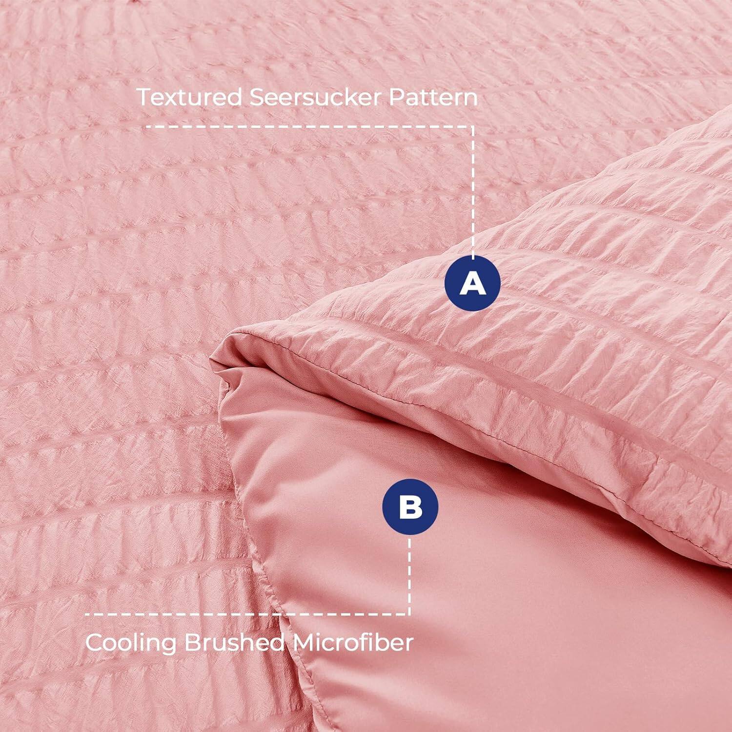 Textured Seersucker Pattern  
A  

Cooling Brushed Microfiber  
B