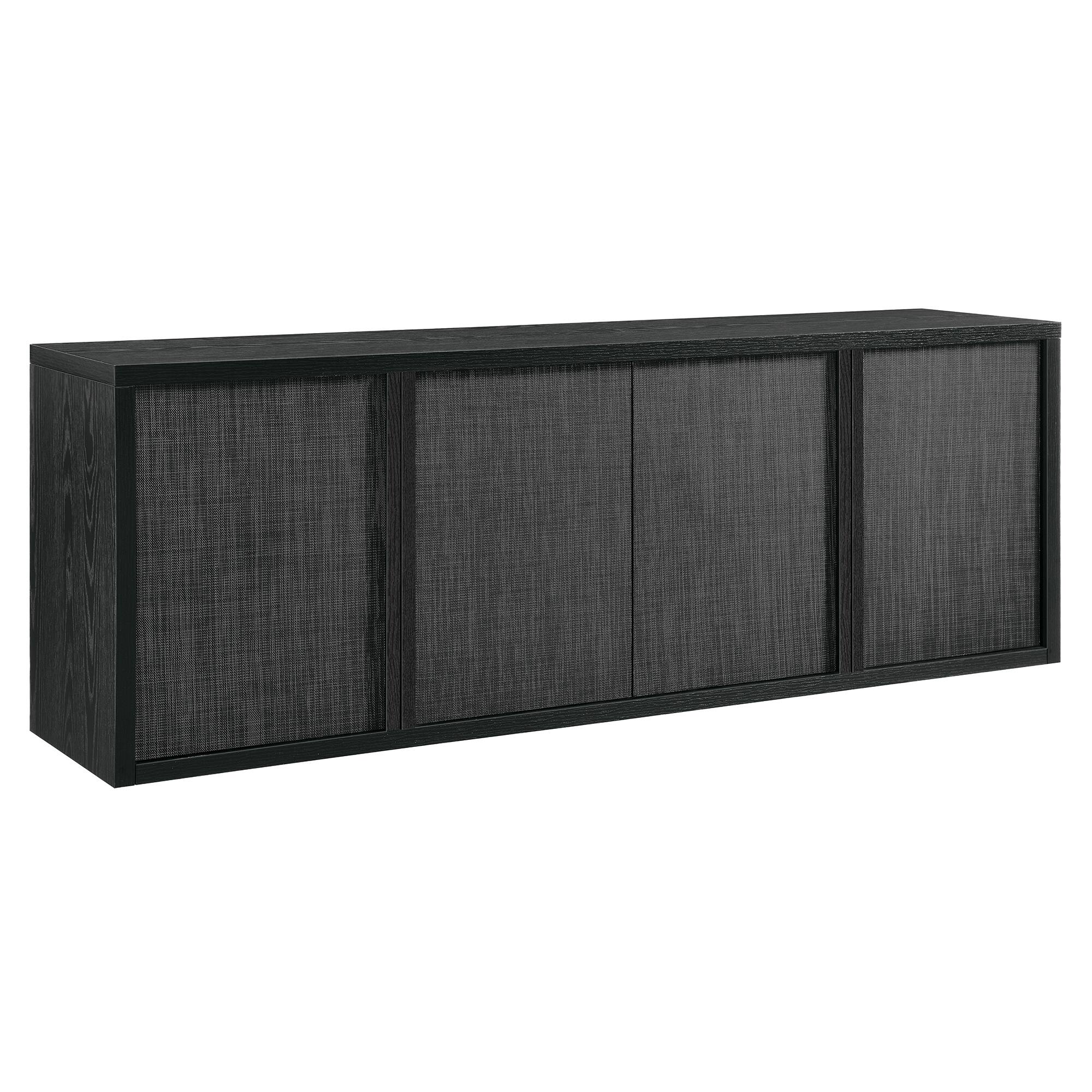 Hudson&Canal - Kai Rectangular TV Stand for TV's up to 75" - Black Grain