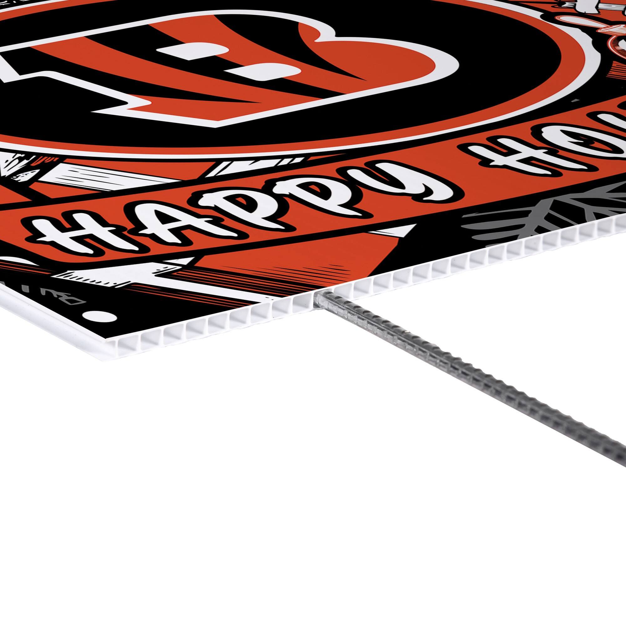 Alt View 2. Evergreen Enterprises - Cincinnati Bengals 24" x 18" Happy Holidays Christmas Outdoor Staked Yard Sign - Multicolor.