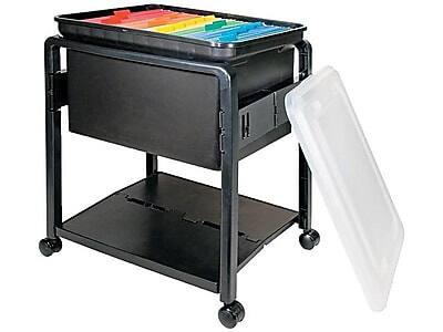 Alt View 3. Advantus - Plastic/Poly Mobile File Cart with Swivel Wheels - Black.