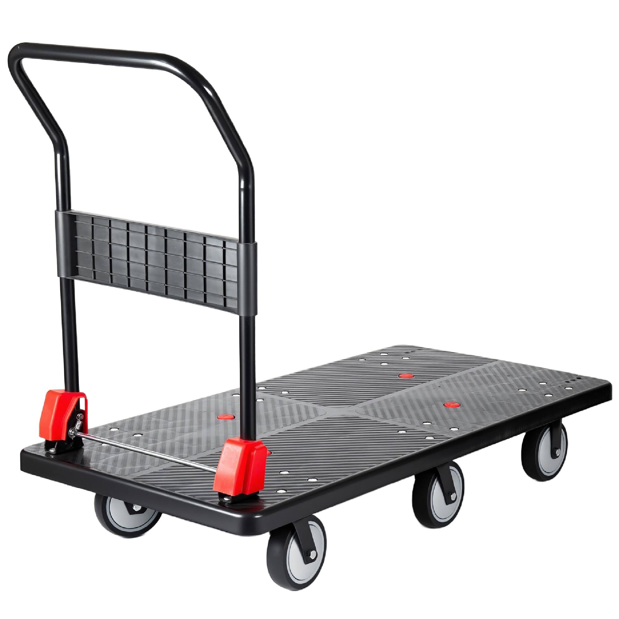 Left. LOVMOR - 25.5 x 51.5 in. Foldable Platform Truck with 6 in. Wheels, 1800-Lb Capacity - Black.