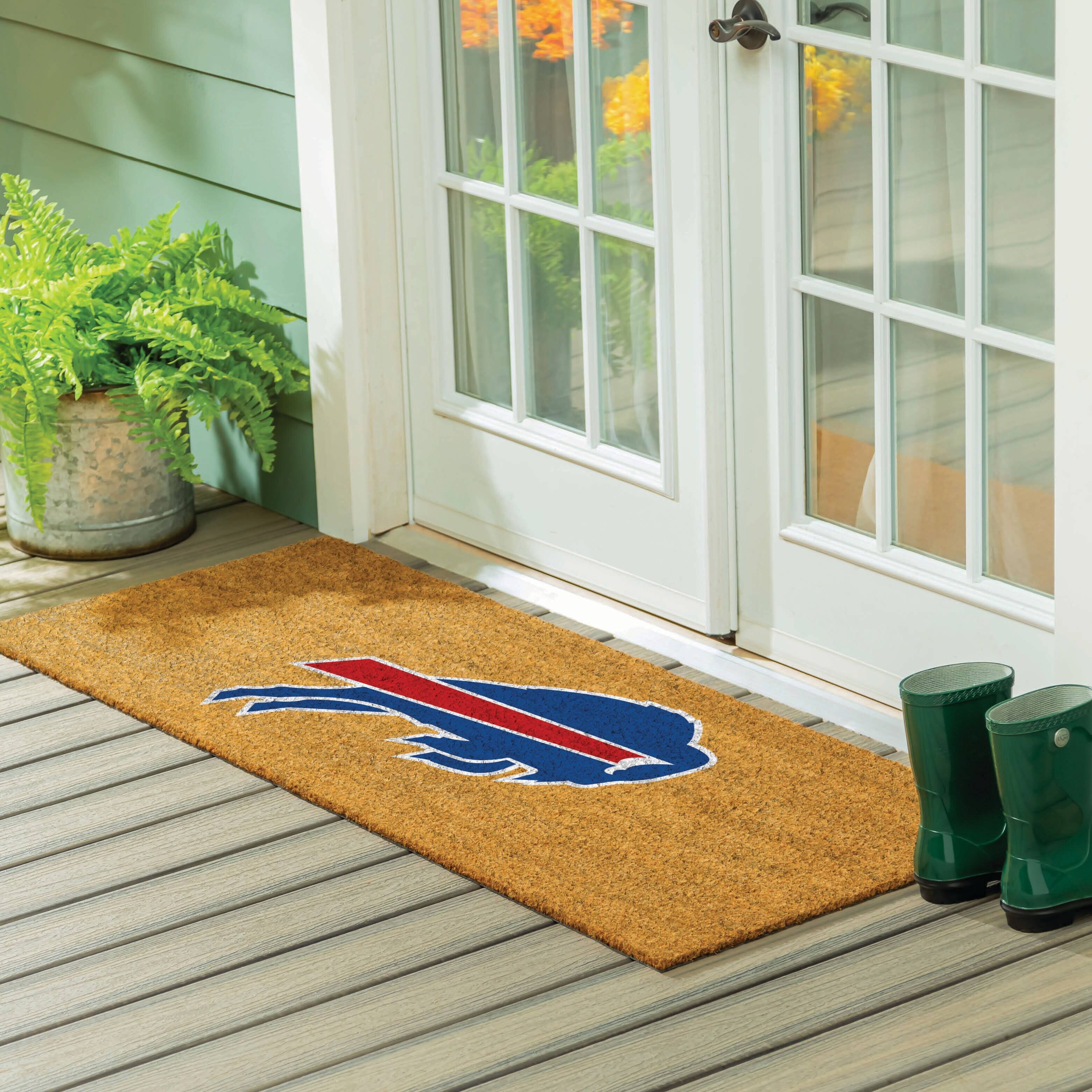 Alt View 1. Evergreen Enterprises - Buffalo Bills 24" x 60" Outdoor Team Color Logo Coir Mat - Brown.
