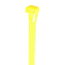 Grizzly Supply - 12" 50lb Releasable Cable Tie 25/bag - Fluorescent Yellow