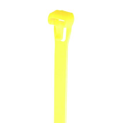 Front. Grizzly Supply - 12" 50lb Releasable Cable Tie 25/bag - Fluorescent Yellow.