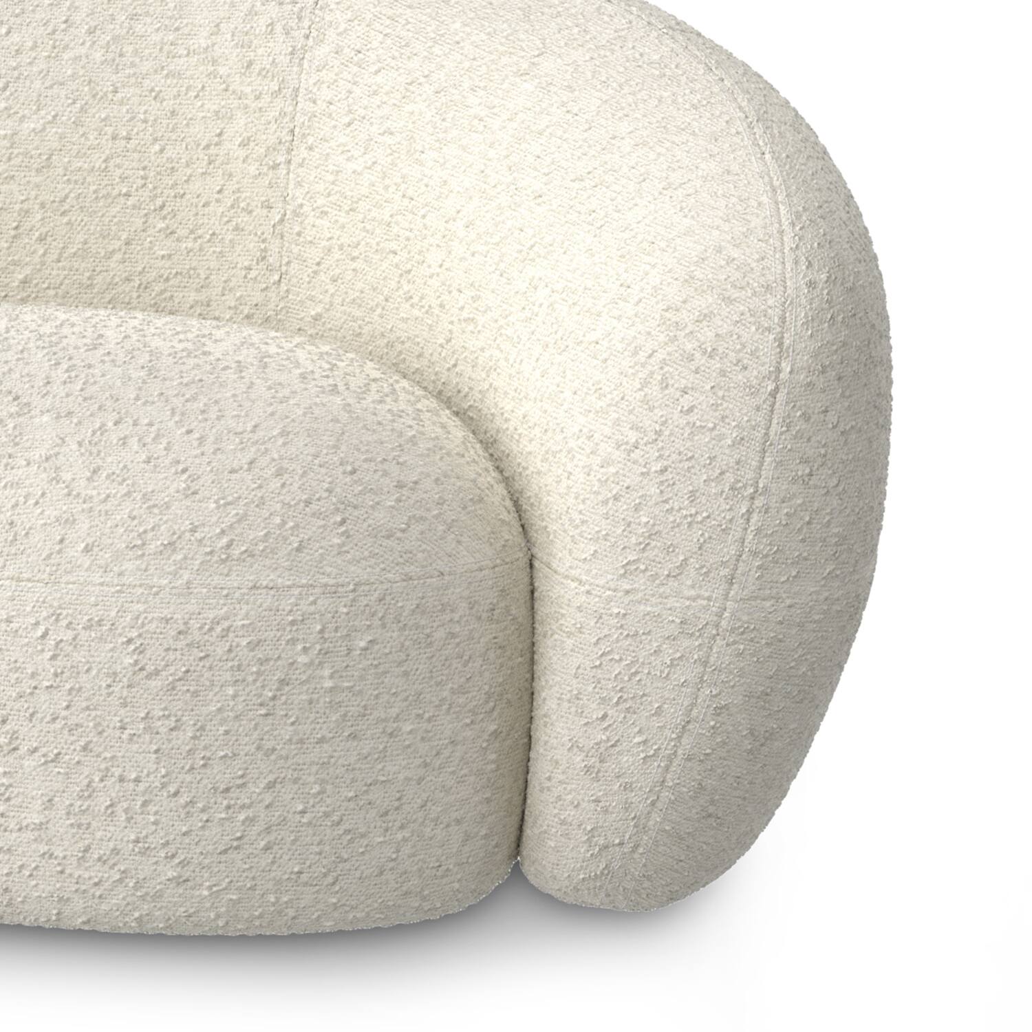 Alt View 2. Simpli Home - Sherri 89 inch Wide Contemporary Sofa in Vanilla Cream Boucle Performance Fabric - Vanilla Cream.