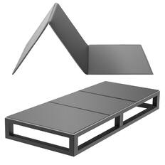 Front. VEVOR - Bunkie Board, Twin Size 75 x 37.8 in, Foldable Bed Board Under Mattress with Hook-and-Loop Straps, PP Core - Gray.