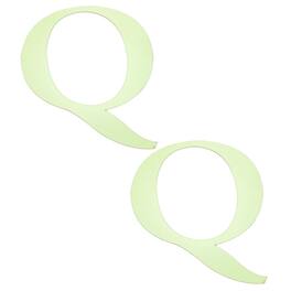 Unique Bargains - 2pcs 3D 5.9" Letter Q Mirror Wall Sticker, Self-Adhesive Glow in the Dark for DIY Party Wedding Room Decoration - Green