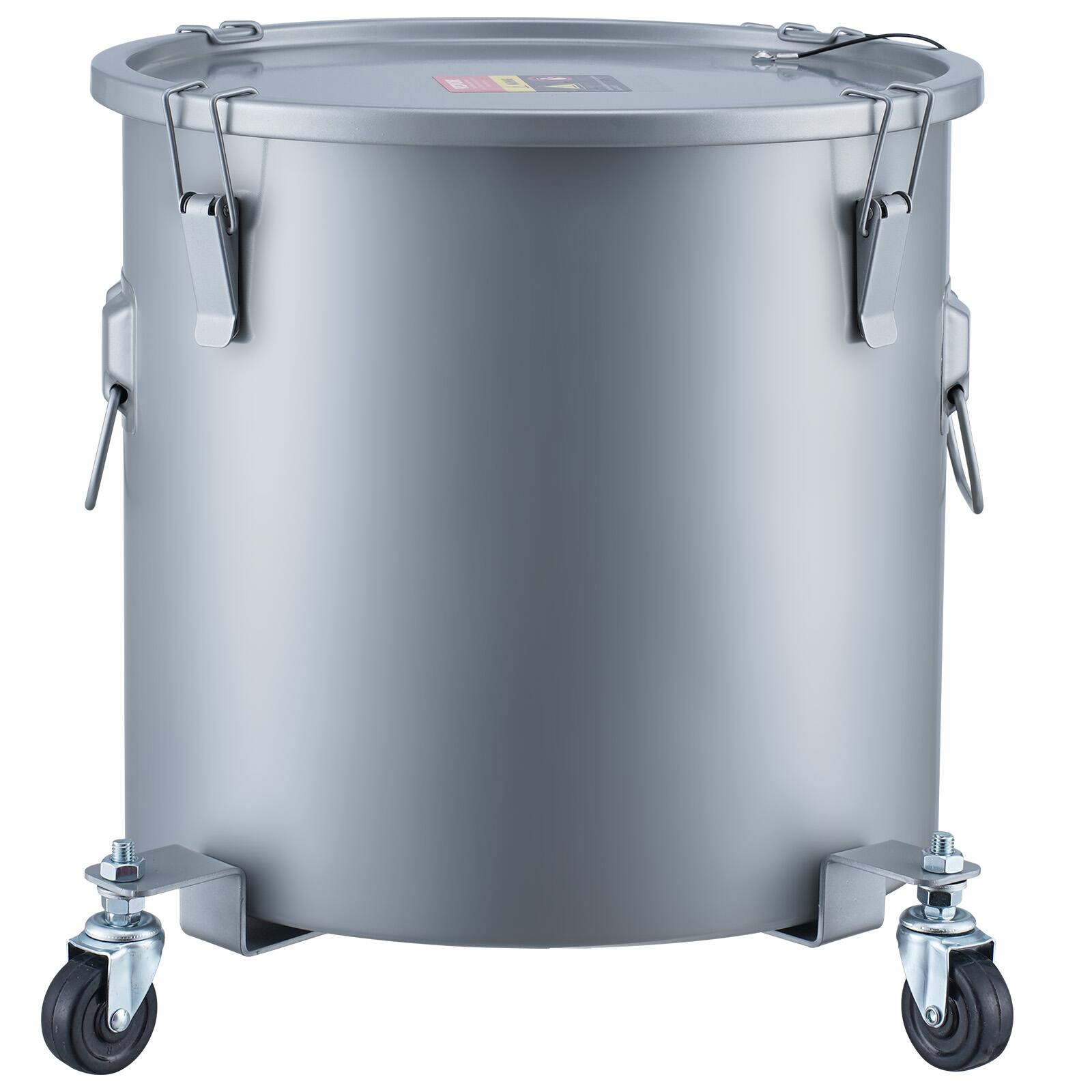 Alt View 5. VEVOR - Fryer Grease Bucket, 16 Gal Oil Disposal Caddy with Caster Base, Carbon Steel Rust-Proof Coating - Gray.
