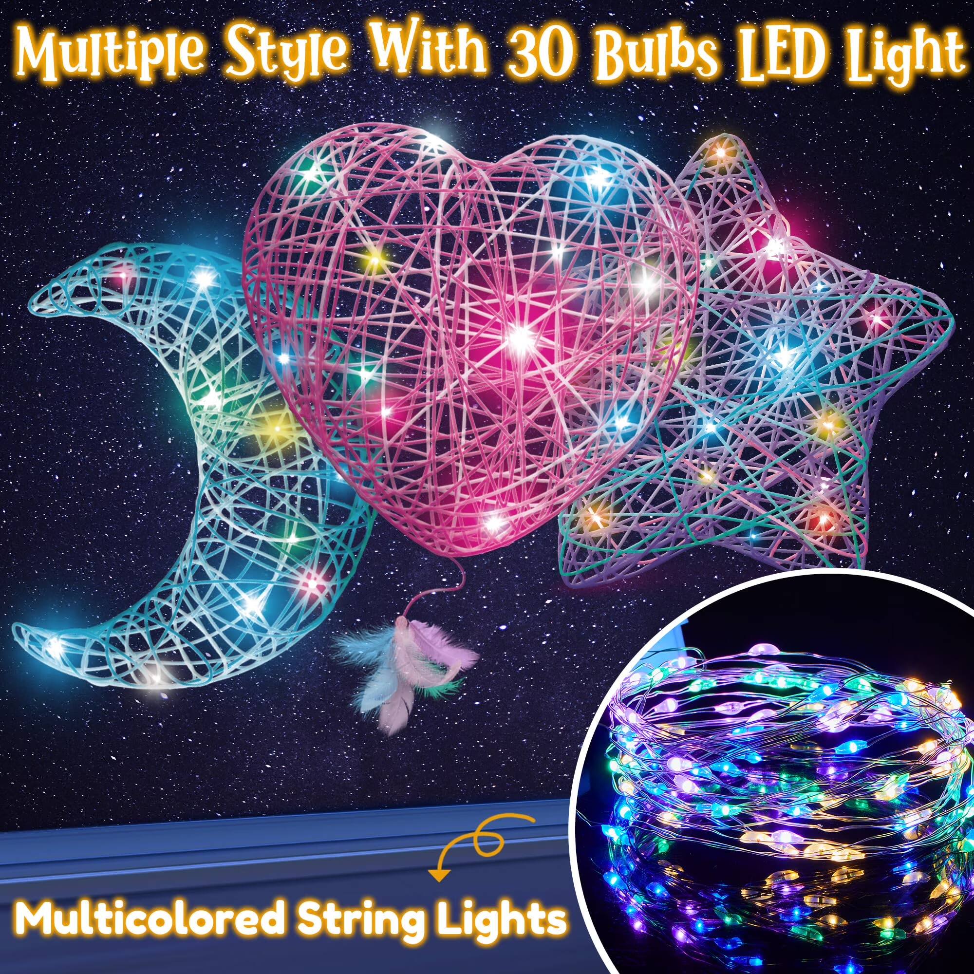 Multiple Style With 30 Bulbs LED Light  
Multicolored String Lights