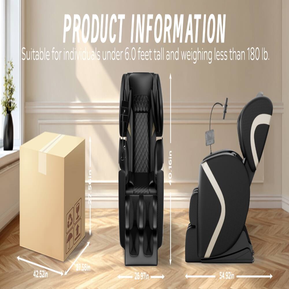 PRODUCT INFORMATION  
Suitable for individuals under 6.0 feet tall and weighing less than 180 lb.  

- 27.56in  
- 40.16in  
- 42.52in  
- 27.56in  
- 26.97in  
- 54.92in