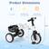 Product Dimensions
- Height: 35" - 42.5"
- Suitable Age: 2-4 Years Old
- Load Capacity of Seat: 66 lbs
Dimensions:
- Seat Width: 8"
- Seat Depth: 11"
- Seat Height: 7.5"
- Handlebar Height: 20.5"
- Wheel Diameter: 13"
- Overall Length: 28"
- Overall Width: 17"
- Wheelbase: 5.5"
- Seat to Ground: 3.5"