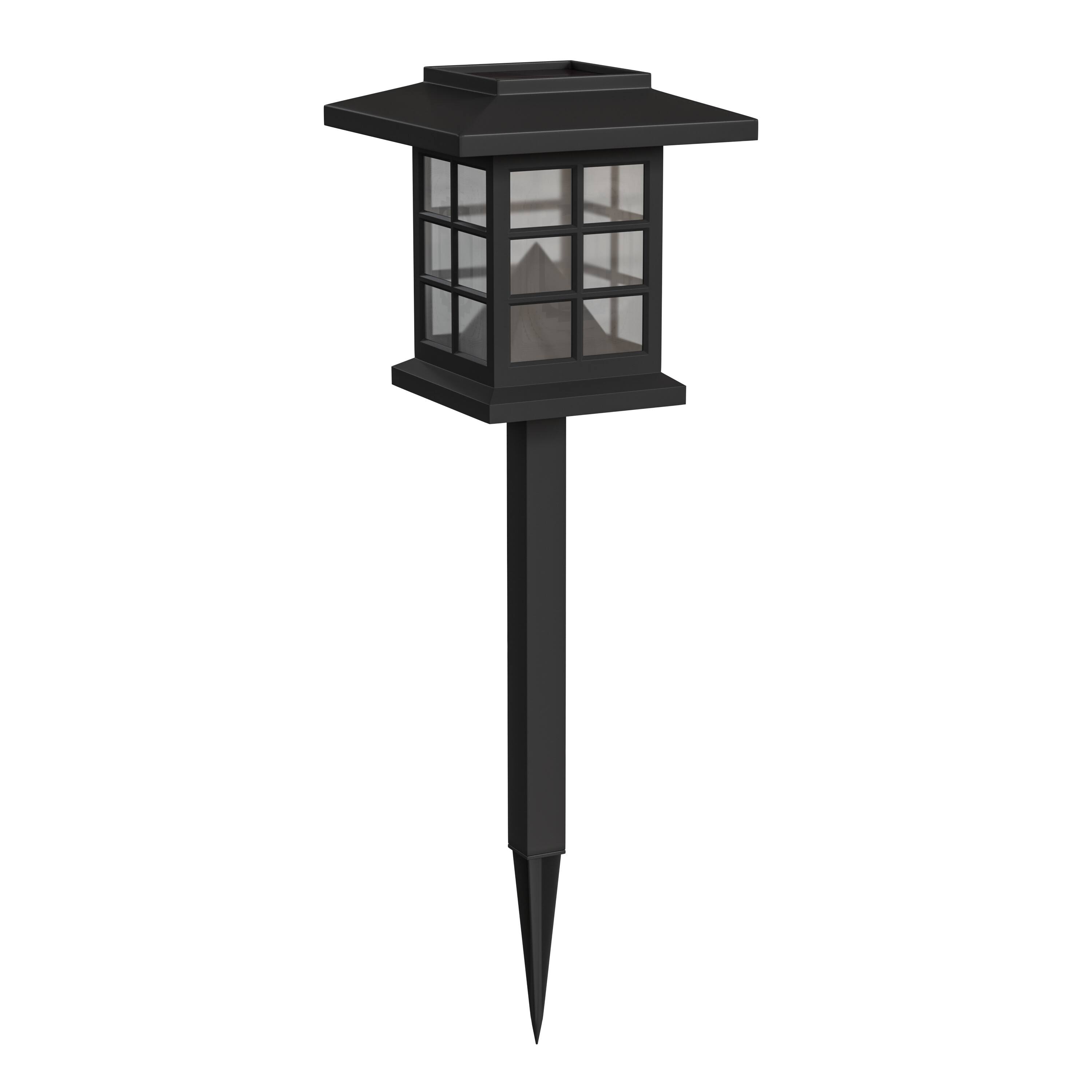 Alt View 10. Emma + Oliver - Lantern Style Outdoor Solar LED Landscaping Lights - Polypropylene - Set of 8 - Black.