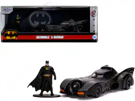 Jada - 1989 Batmobile with Diecast Batman Figurine "Batman" (1989) Movie "DC Comics" "Hollywood Rides" Series 1/32 - Black