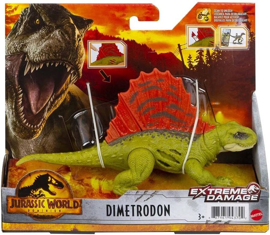 Dimetrodon Scan Code Mattel Jurassic World Dominion Extreme Damage Dimetrodon Action Figure ...