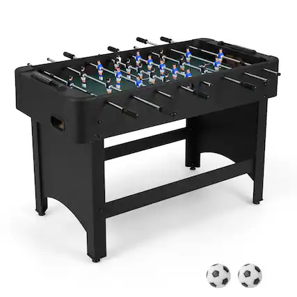 Front. Gymax - Gymax 47'' Competition Full Size Soccer Game Table w/22 Players 2 Balls Slide Scorers Black - Black.