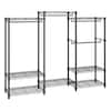 Front. VEVOR - Heavy Duty Clothes Rack, Rolling Clothing Garment Rack with 4 Hang Rods & 8 Storage Tiers, Adjustable Custom Closet Rack - Black.