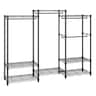 VEVOR - Heavy Duty Clothes Rack, Rolling Clothing Garment Rack with 4 Hang Rods & 8 Storage Tiers, Adjustable Custom Closet Rack - Black