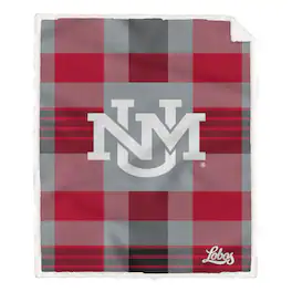 Pegasus - New Mexico Lobos 60- x 70- Plaid Steel Ultra Cozy Sherpa Blanket - Multicolor