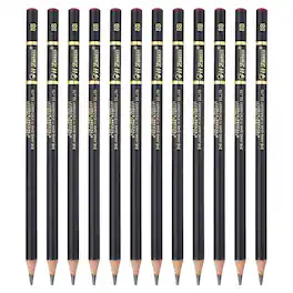 Unique Bargains - 12pcs Drawing Pencils, 8B Refill Sketch Pencils, Graphite Art Pencil Set Pro Lead for Painting, Shading, Office - Black
