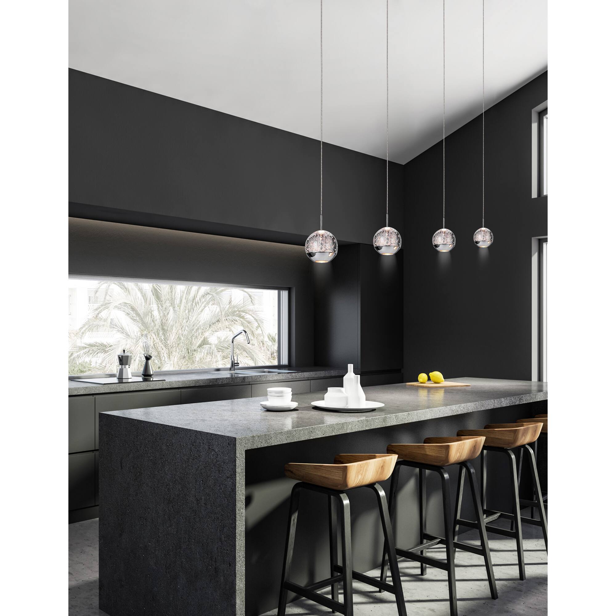 Alt View 1. CWI Lighting - Perrier 1 Light Down Mini Pendant With Chrome Finish - Chrome.