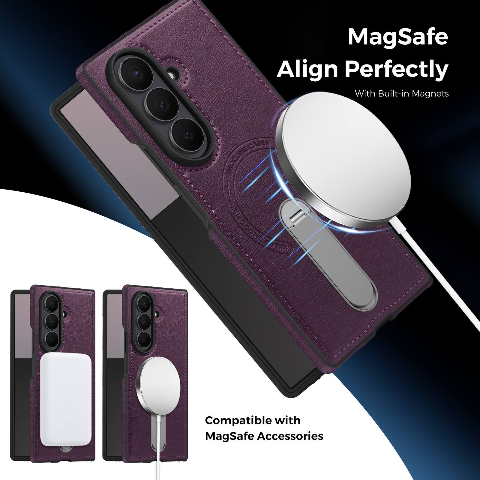 MagSafe Align Perfectly  
With Built-in Magnets  

Compatible with MagSafe Accessories