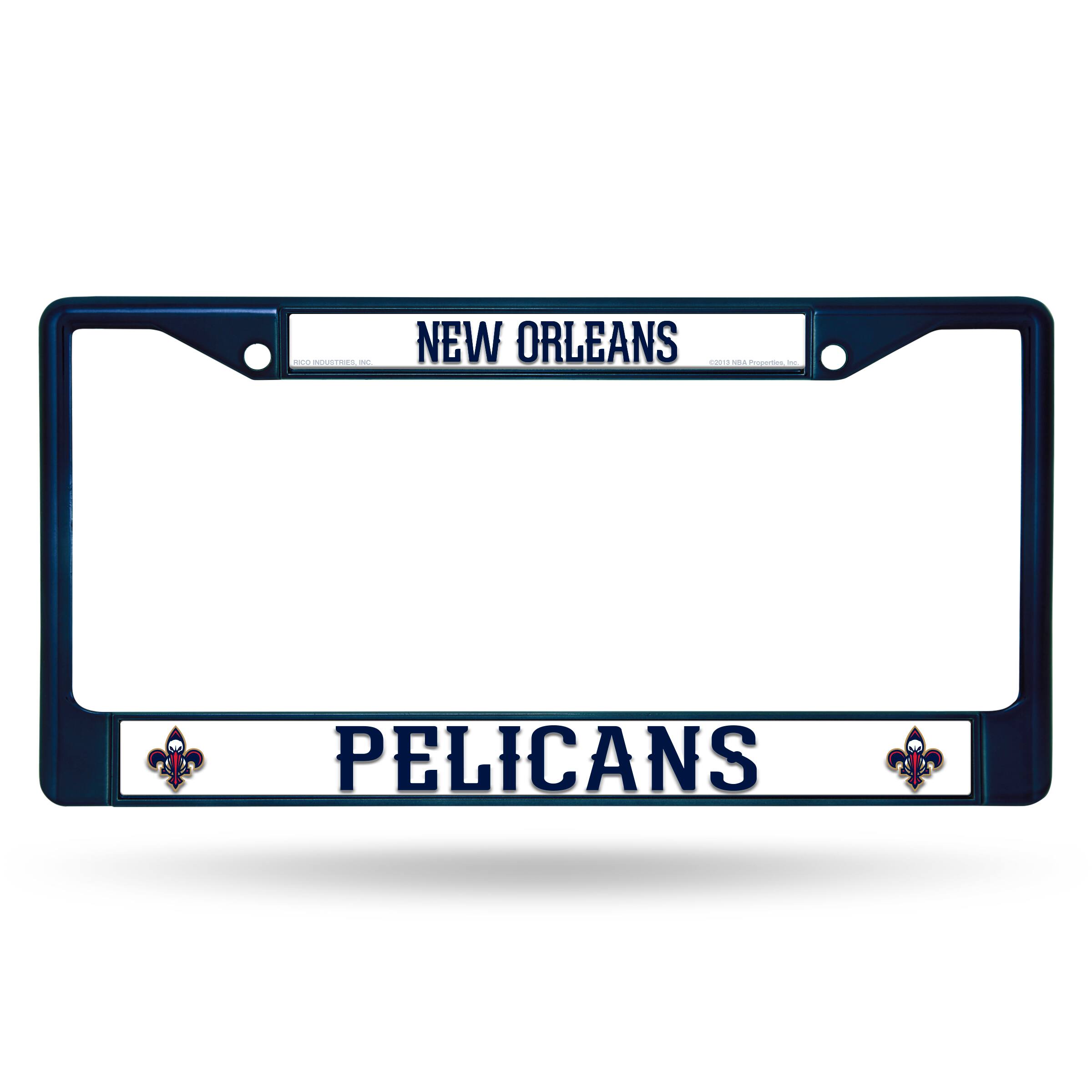 New Orleans Pelicans NBA Team Colored Chrome Metal License Plate Frame