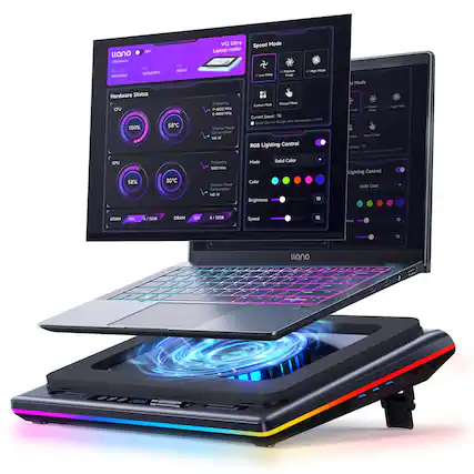 ao - s Ta SVLESATAN OFF PC ESSCTRC P HM V12 Ultra Mode Speed Laptop-cooler A Hedum - - Stude - Hgh TAR 4 Mode Hardware Status r CPU 100% GPU 58% 58C 30C Frequency P4800 H E-48:00 MH Therimal Fower Cansumption MI W Prequency DOAI 1 Thernal Pouer Conaumption NS V -u Catom - Current Speed TE u temperatum . AC Spent sn - tharpe RGB Lighting Control Mode Solid Color Color Brightness N0 - suu A - 1 M I -d - - Suwed a temperture . 15 - eee Lighting Control Sodid Color DRAM S S SIGR DRAM % 8 3208 Speed 15 mass 10 15 o
