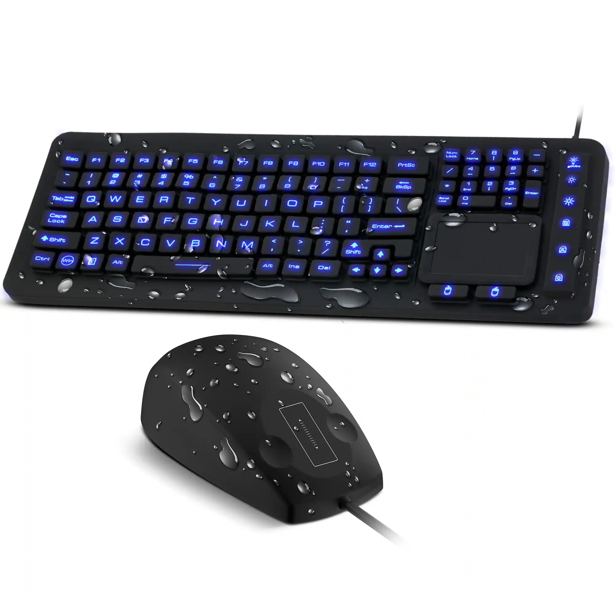 Delton - M70/M41 Waterproof Medical Keyboard & Mouse Combo, USB - Black