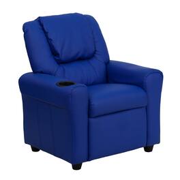 Alamont Home - Contemporary Kids Recliner with Cup Holder and Headrest - Blue Vinyl