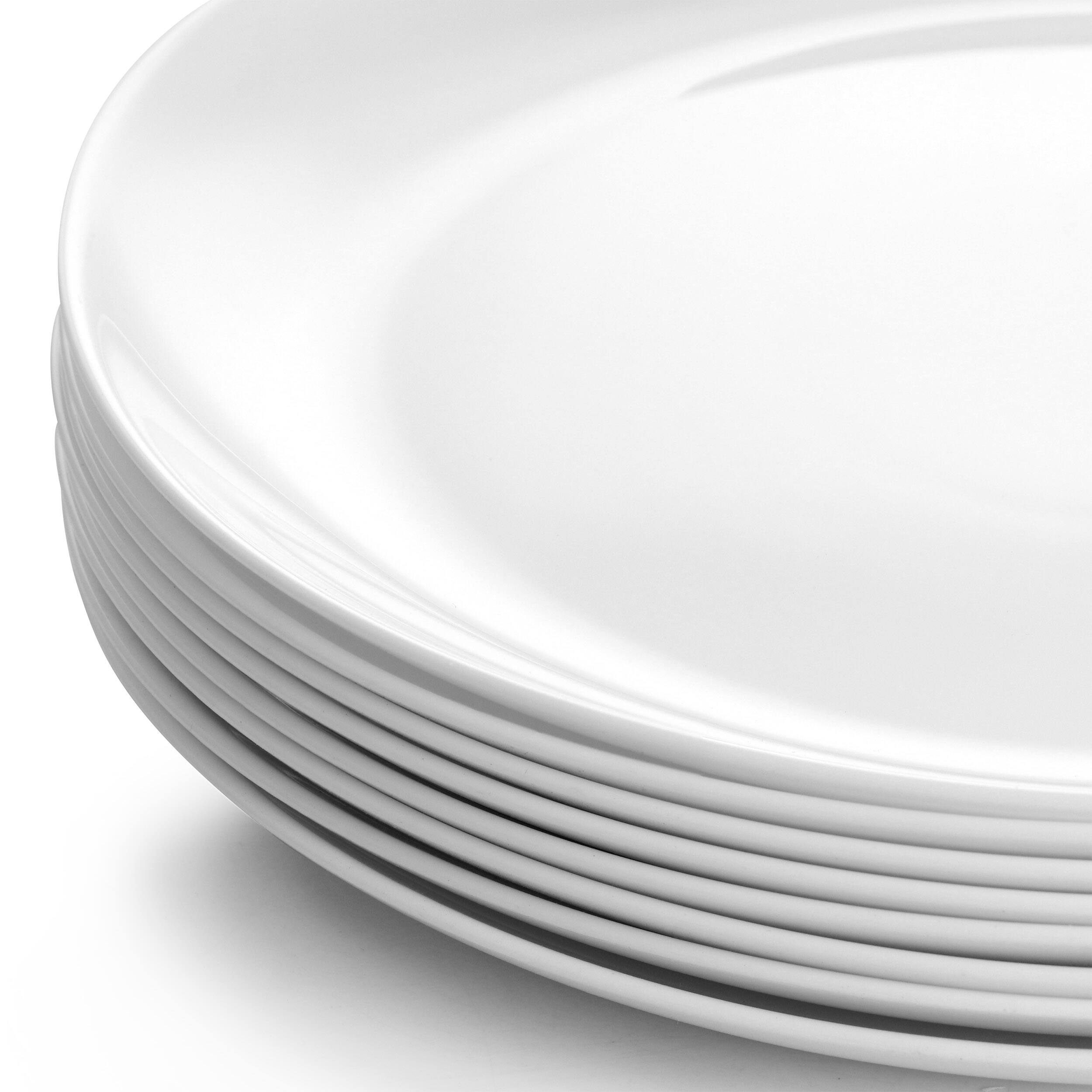 Alt View 4. Gibson - Gibson Ultra Olstead 8 Piece Break Resistant Tempered Opal Glass Dinner Plate Set in White - White.