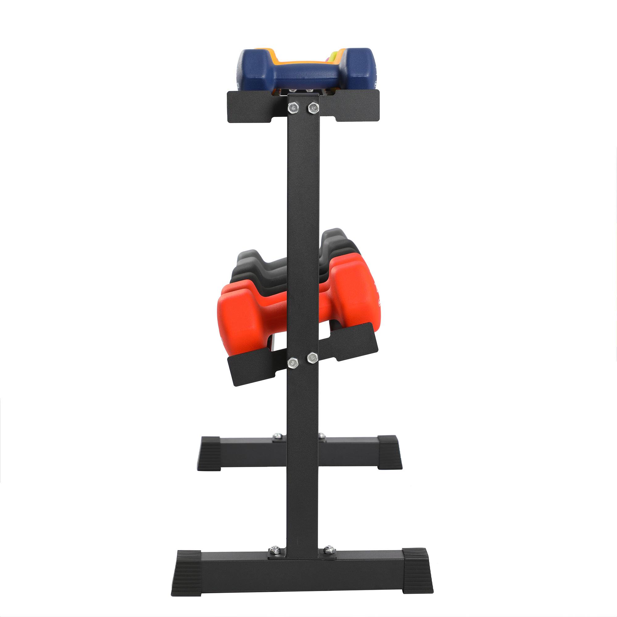 Alt View 5. HolaHatha - HolaHatha 146 Pound Neoprene Dumbbell Strength Training Weight Set with Rack - Multicolor.