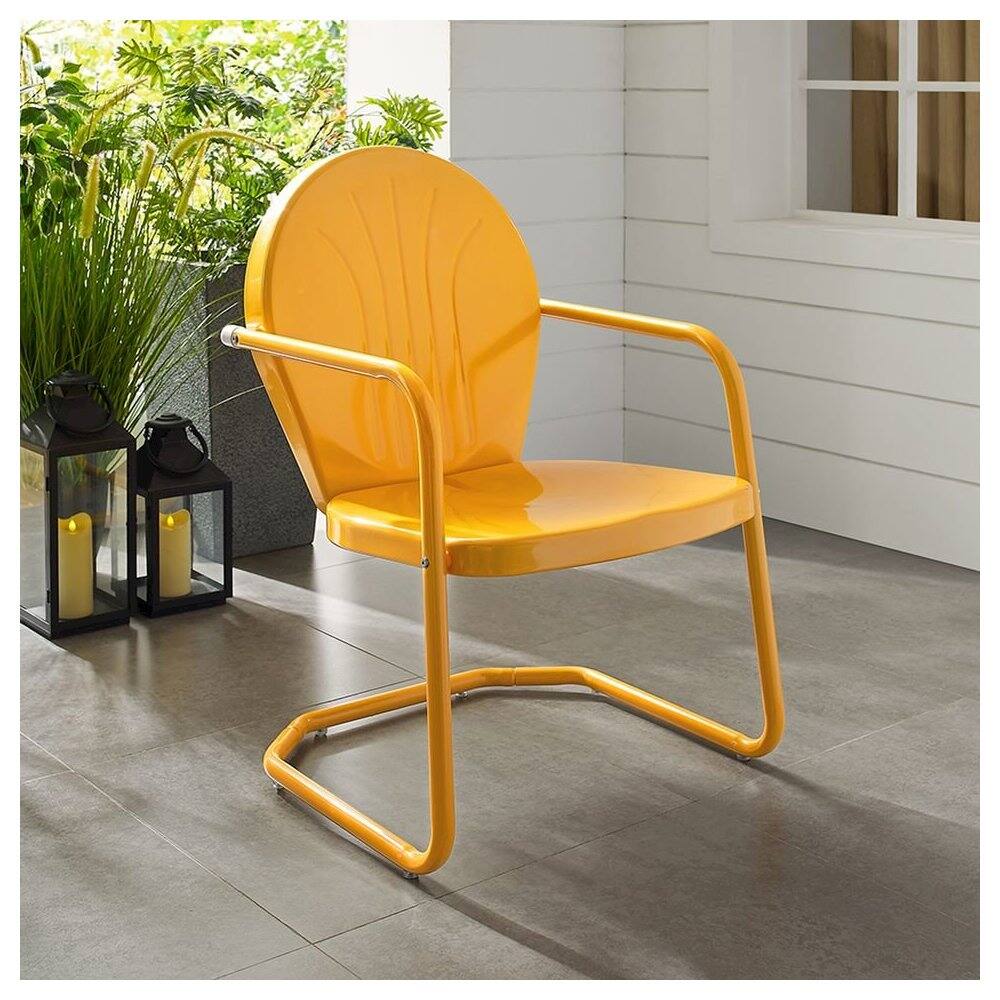 Alt View 2. Crosley Furniture - Griffith Retro Outdoor Chair - Tangerine Gloss.