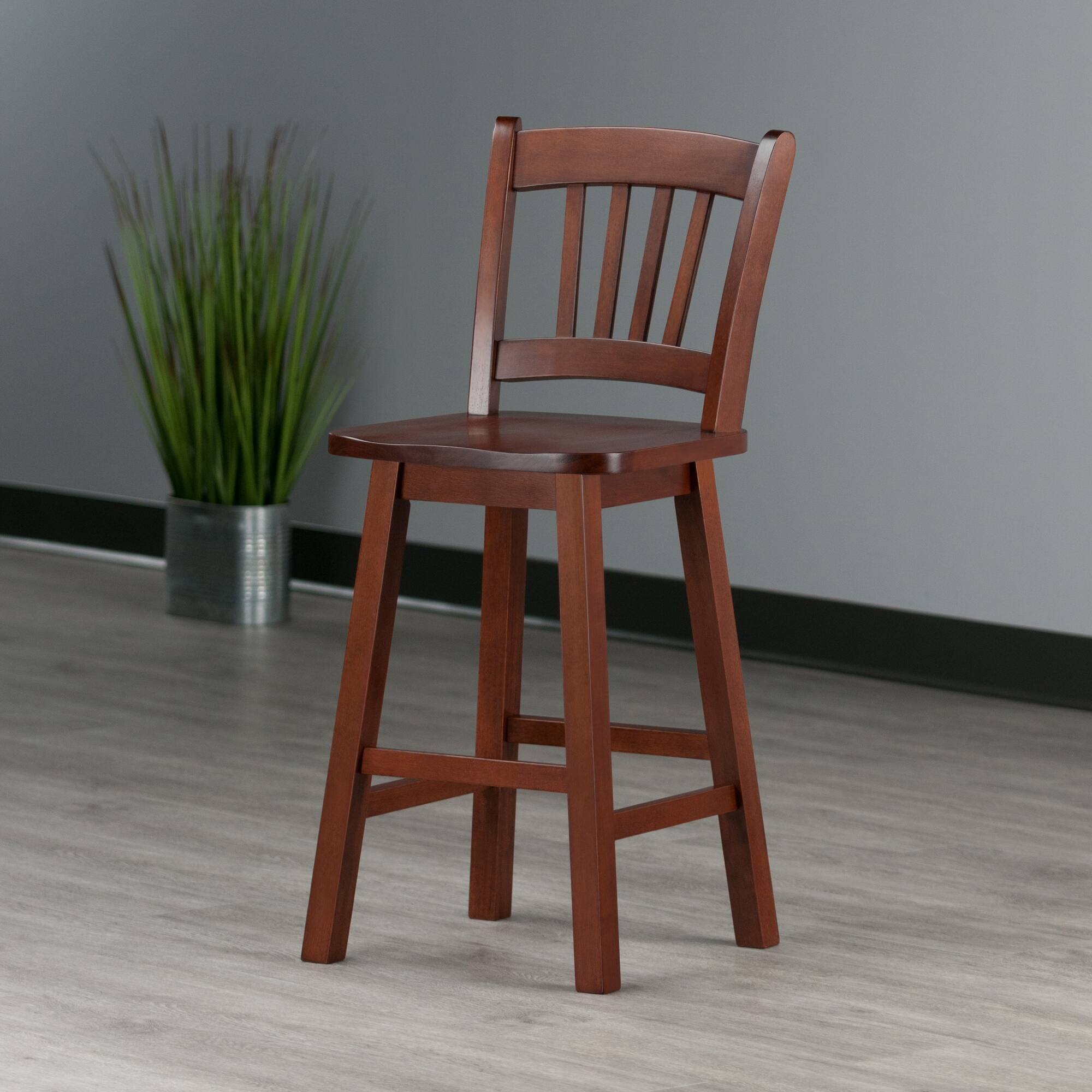 Alt View 7. Winsome Wood - Fina Swivel Seat Counter Stool - Walnut.
