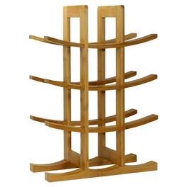 Hivvago - 12-Bottle Wine Rack Modern Asian Style Bamboo - Natural