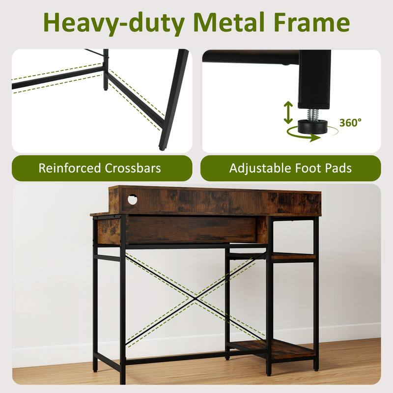 Heavy-duty Metal Frame  
360° Reinforced Crossbars  
Adjustable Foot Pads