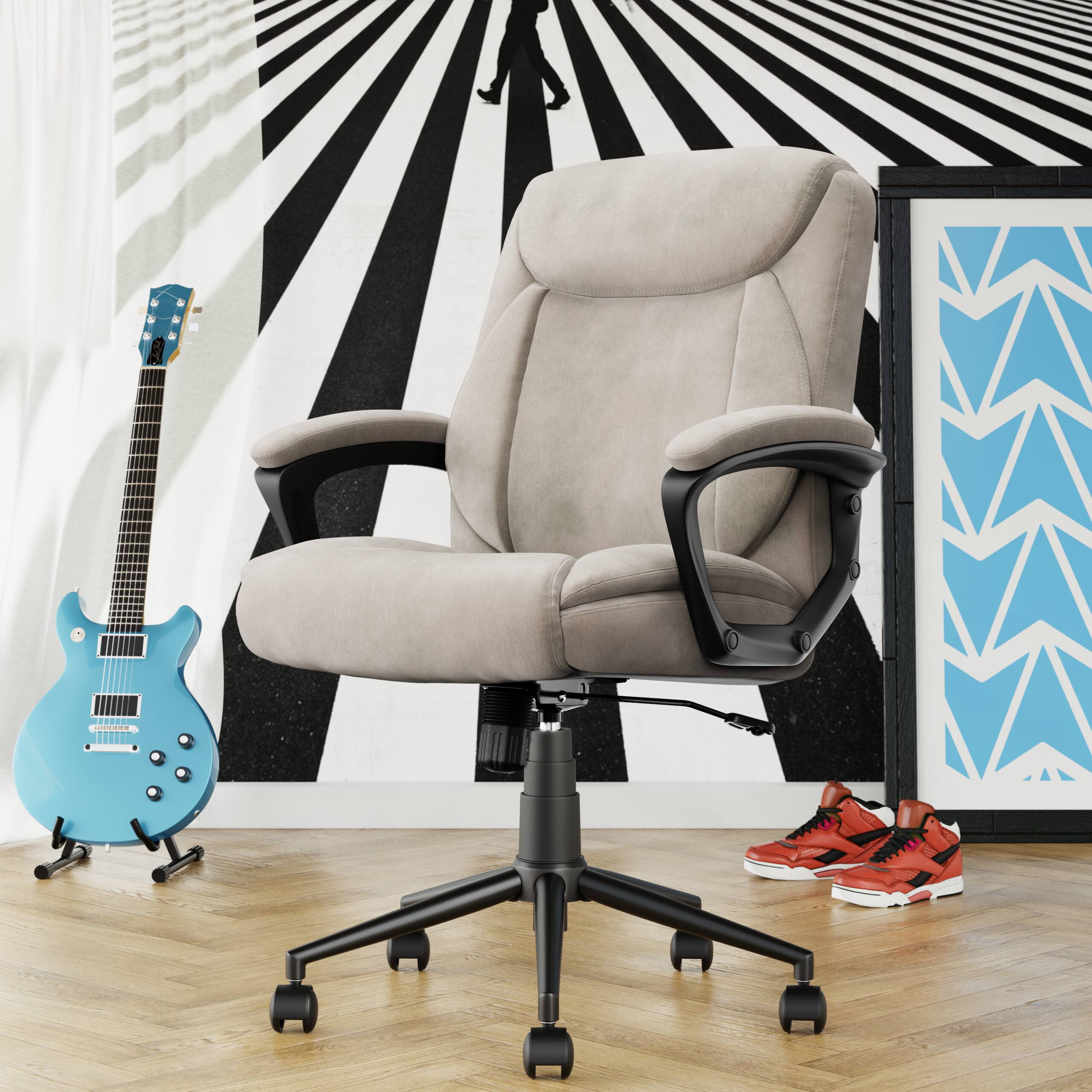 Angle. Click365 - Transform 1.0 Upholstered Desk Office Chair - Fabric - Beige.