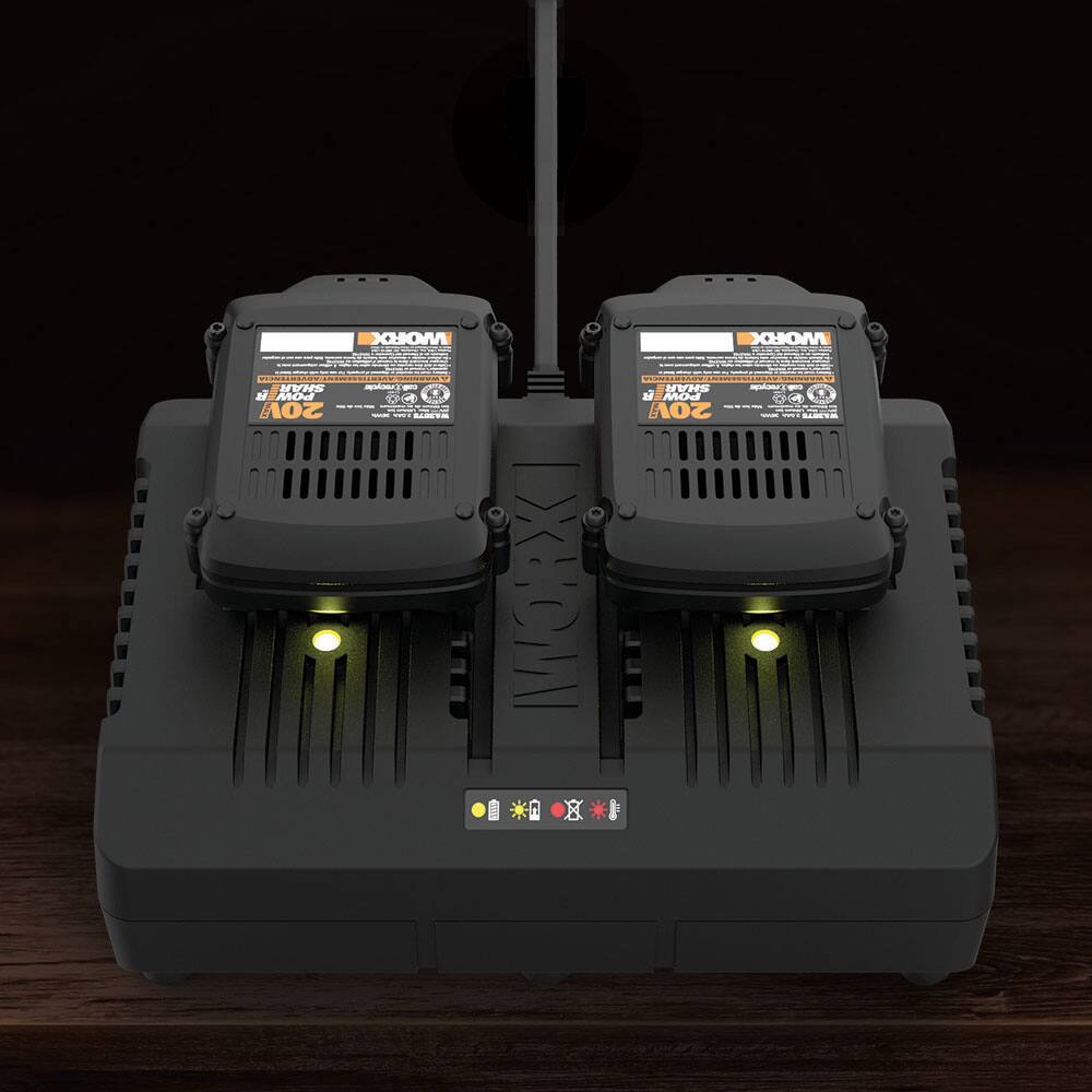 Alt View 12. WORX - 20V Power Share Li-ion 1-Hour Dual Port Quick Charger - Black.