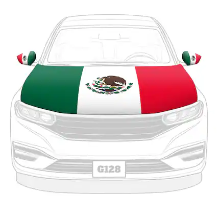 Front. G128 - Mexico Hood Cover 3.94x5.25 ft + 2 Mirror Covers.