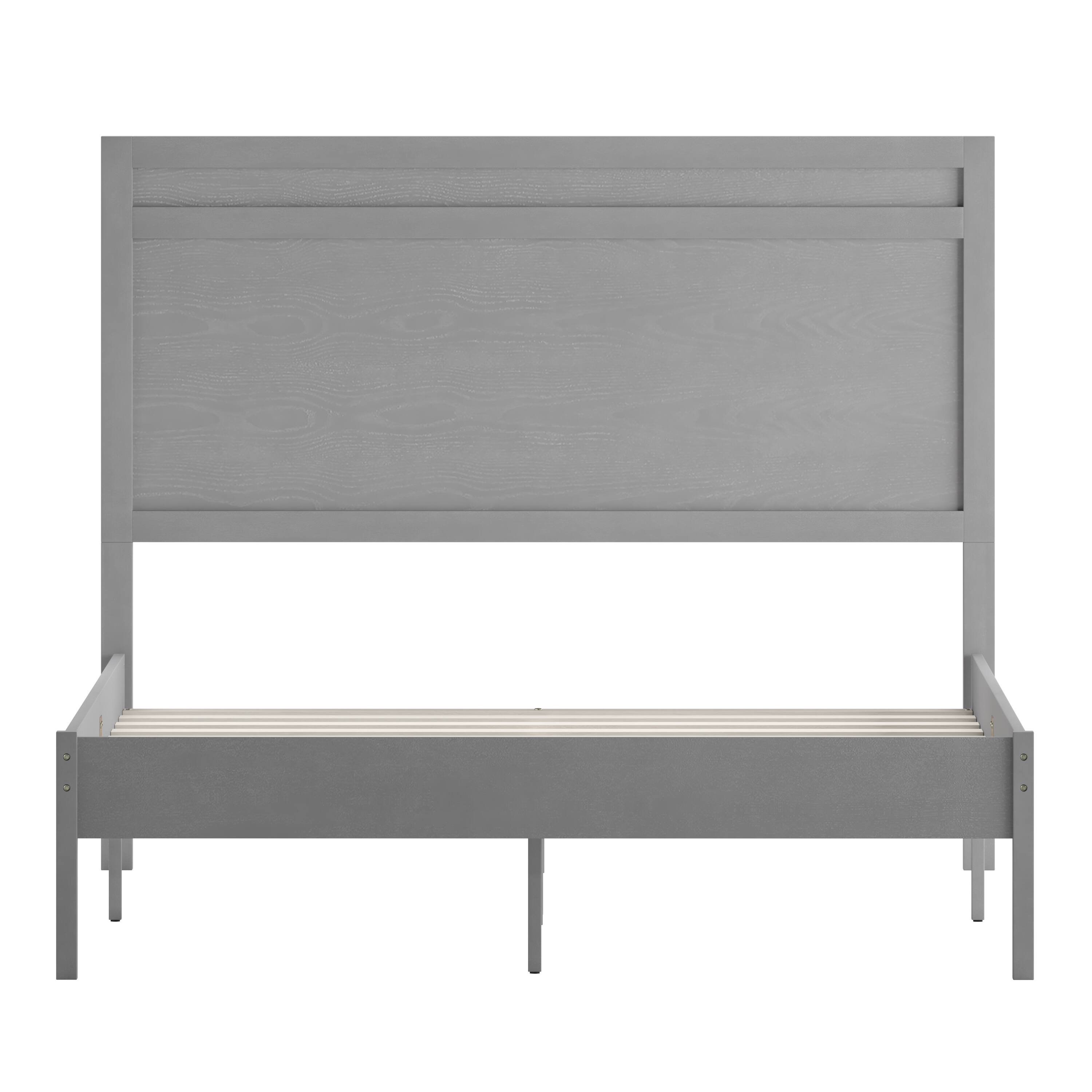 Alt View 9. Emma + Oliver - Allanza Classic Wooden Platform Bed with Headboard - Gray.