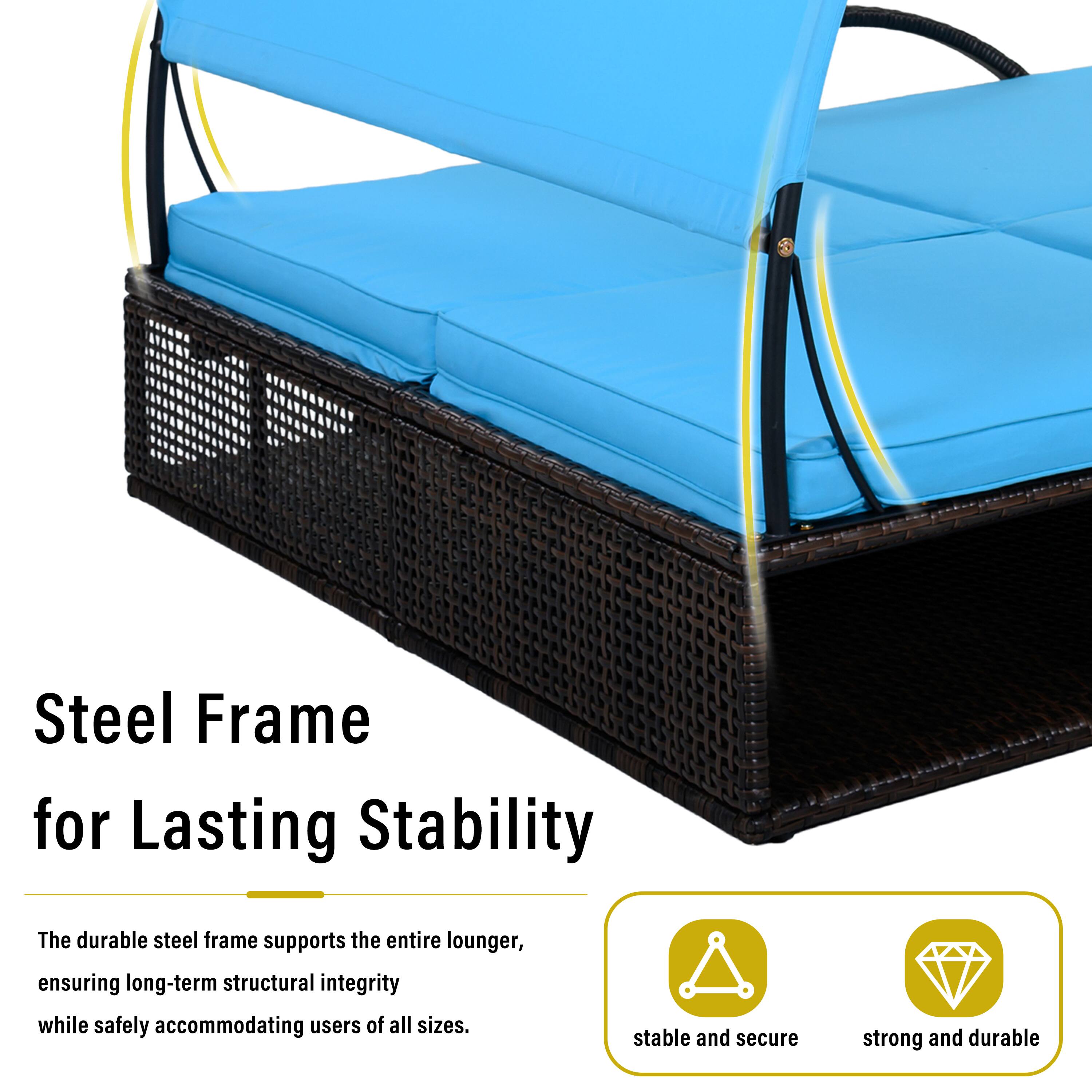 Steel Frame for Lasting Stability

The durable steel frame supports the entire lounger, ensuring long-term structural integrity while safely accommodating users of all sizes.

- stable and secure
- strong and durable