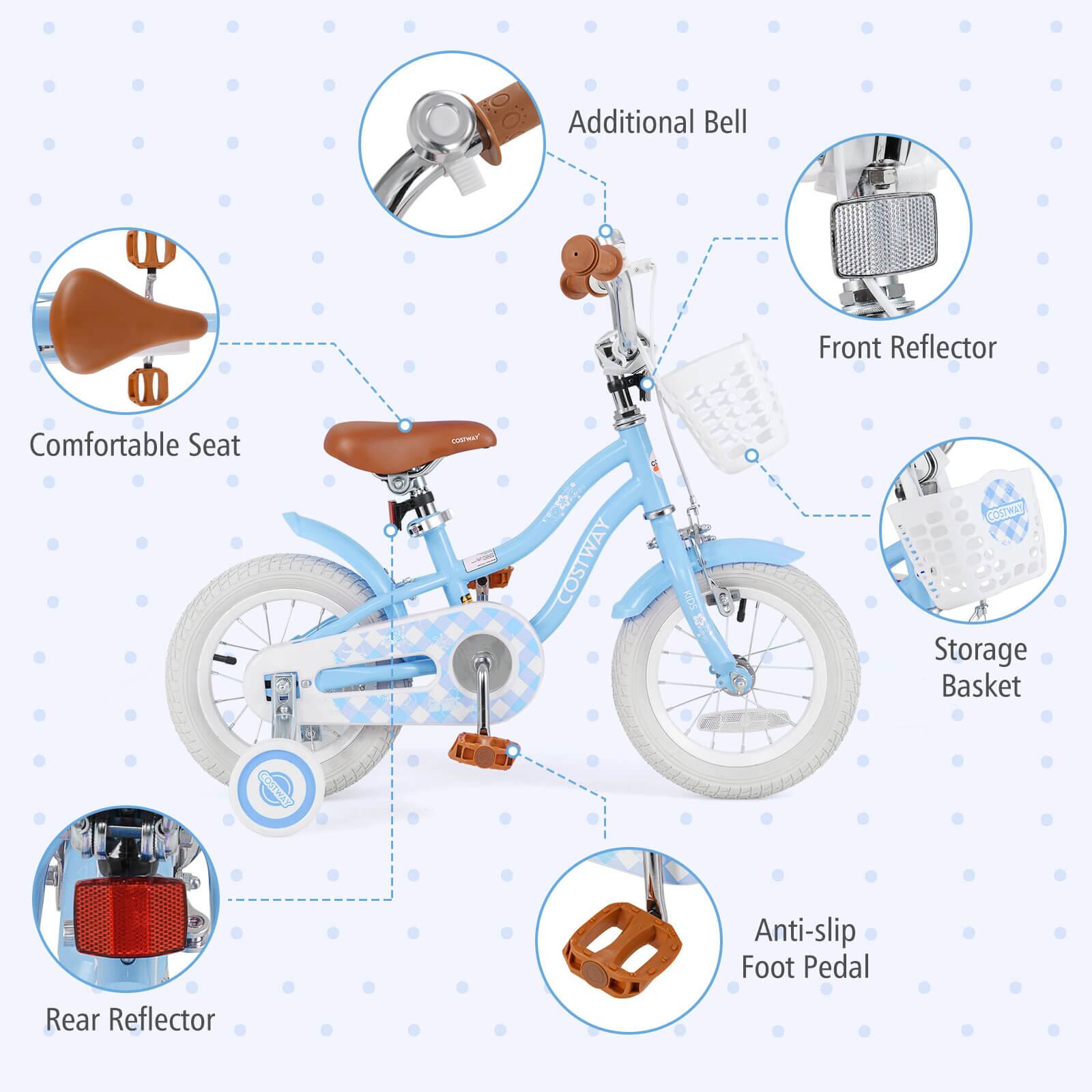 - Additional Bell
- Front Reflector
- Storage Basket
- Rear Reflector
- Anti-slip Foot Pedal
- Comfortable Seat